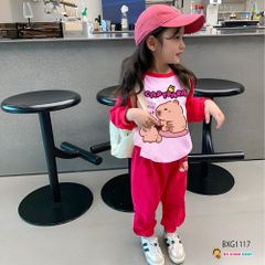Bộ dài tay raplang CAPYBARA dễ thương cho bé gái Thu Đông BXG1115