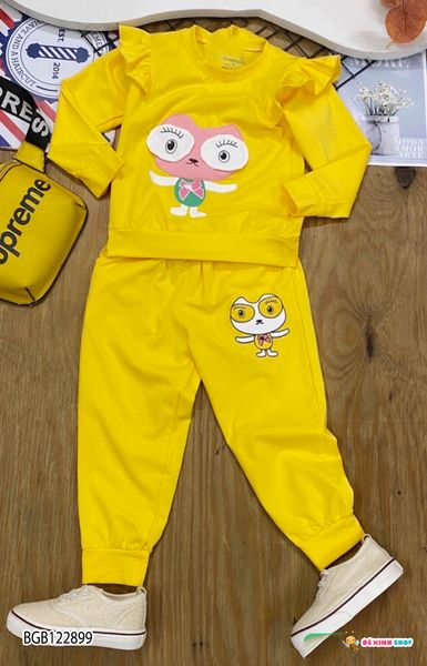 Bộ dài tay thu đông bé gái Mắt to dễ thương cho bé BGB122899