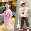 Bộ dài tay thun da cá gắn đầu cún 3D dễ thương cho bé trai & bé gái Thu Đông BXG1155