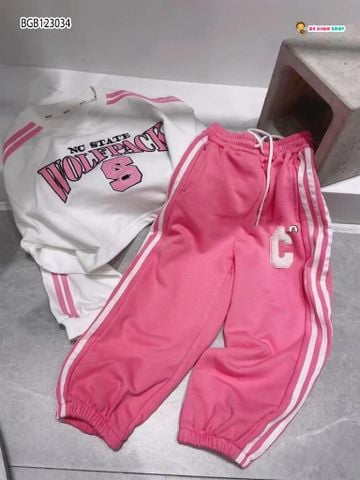Bộ dài tay thể thao WOLFPACK dễ thương cho bé gái BGB123032