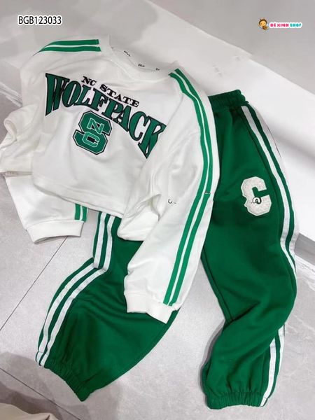 Bộ dài tay thể thao WOLFPACK dễ thương cho bé gái BGB123032
