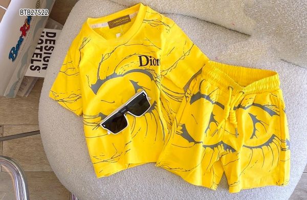 [XẢ KHO] Bộ thun hoạ tiết D.I.O.R dễ thương cho bé trai BTB27522