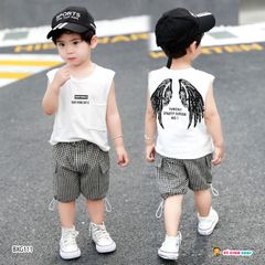 [XẢ KHO] Bộ sát nách đôi cánh dễ thương cho bé trai BXG111
