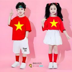 Bộ đồng phục bé trai & bé gái I love Việt Nam cho bé đi chơi, nhảy múa BXG1525