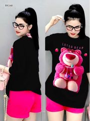 [XẢ KHO] [MẸ & BÉ] Bộ thun in gấu dâu dễ thương cho mẹ & bé gái BXG567