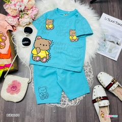 [XẢ KHO] Bộ thun in gấu Happy dễ thương cho bé gái BGB122474