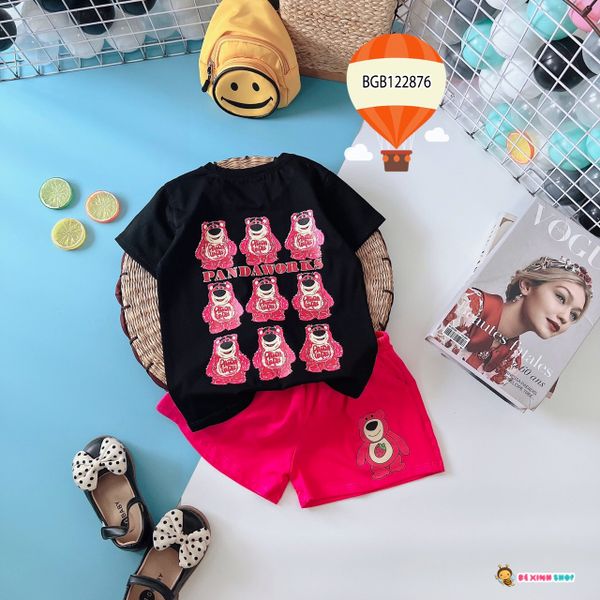 [XẢ KHO] Bộ thun in gấu pandaworks dễ thương cho bé gái BGB122875