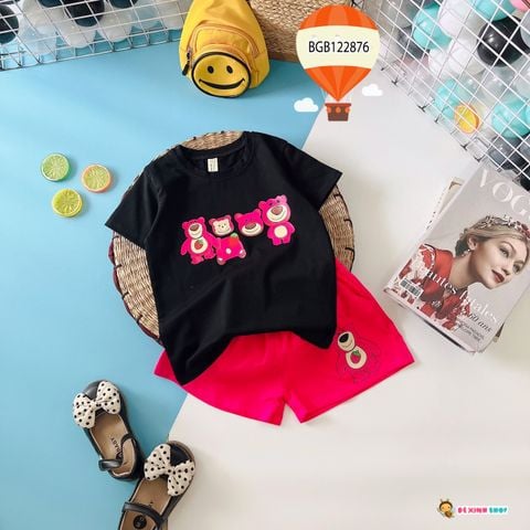 [XẢ KHO] Bộ thun in gấu pandaworks dễ thương cho bé gái BGB122875