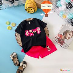 [XẢ KHO] Bộ thun in gấu pandaworks dễ thương cho bé gái BGB122875