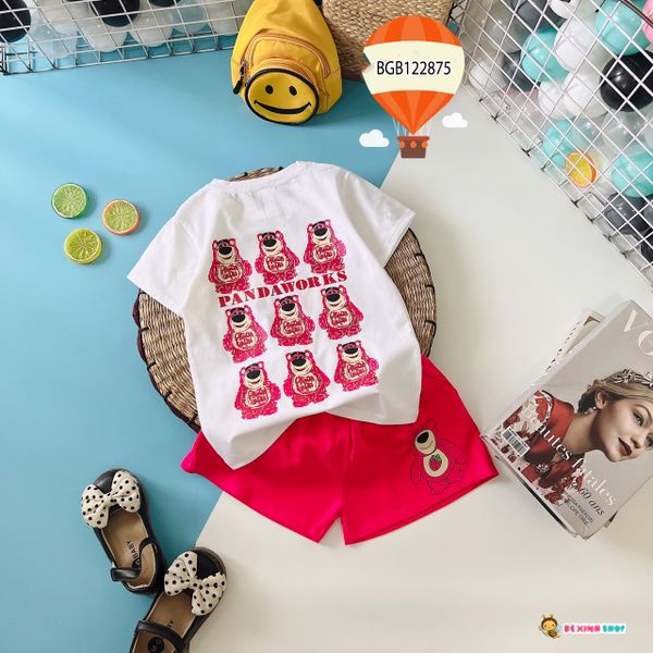 [XẢ KHO] Bộ thun in gấu pandaworks dễ thương cho bé gái BGB122875