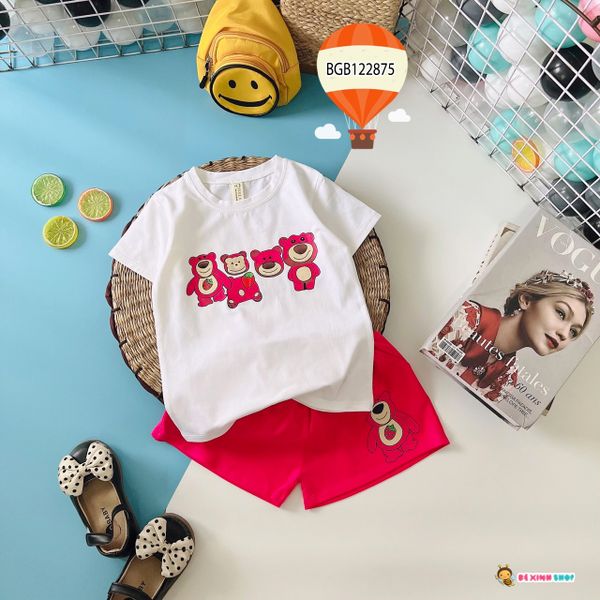 [XẢ KHO] Bộ thun in gấu pandaworks dễ thương cho bé gái BGB122875