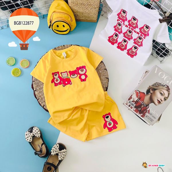 [XẢ KHO] Bộ thun in gấu pandaworks dễ thương cho bé gái BGB122875