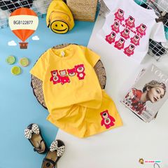 [XẢ KHO] Bộ thun in gấu pandaworks dễ thương cho bé gái BGB122875