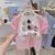 Bộ thun in Hình gắn đầu Hello Kitty quần caro dễ thương cho bé gái BXG1668