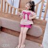 Bộ kate hoa nơ ngực dễ thương cho bé gái BGB122171