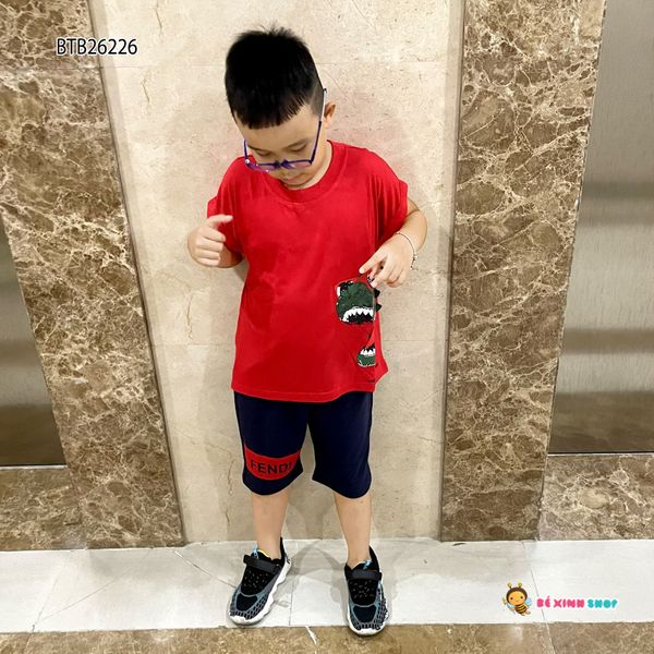 Bộ thun khủng long 3D dễ thương cho bé trai