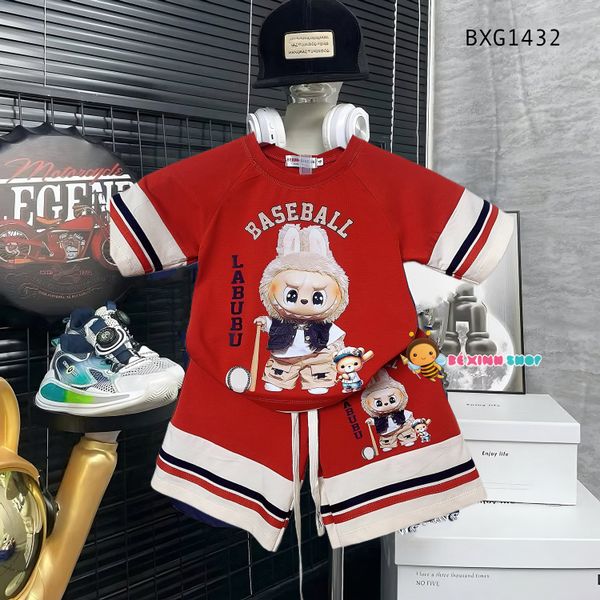 Bộ thun LABUBU bóng chày dễ thương cho bé trai BXG1432