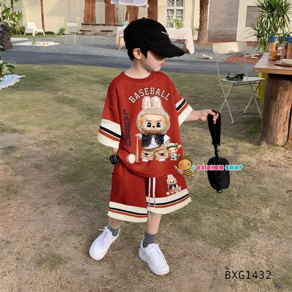 Bộ thun LABUBU bóng chày dễ thương cho bé trai BXG1432