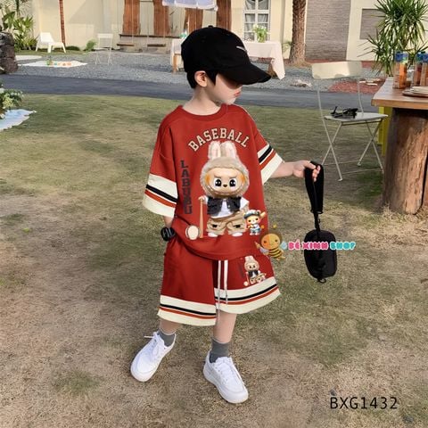 Bộ thun LABUBU bóng chày dễ thương cho bé trai BXG1432