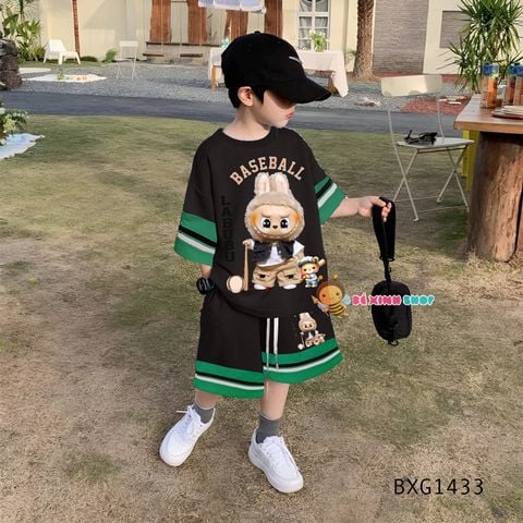 Bộ thun LABUBU bóng chày dễ thương cho bé trai BXG1432