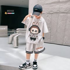 Bộ thun bóng Labubu tay raplang dễ thương cho bé trai BXG1023