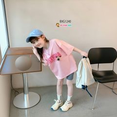 Bộ thun Áo gắn Đầu Cún Nổi quần legging dễ thương cho bé gái đi chơi, đi học BXG1240