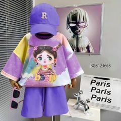 [XẢ KHO] Bộ in loang 3D dễ thương cho bé gái BGB123660