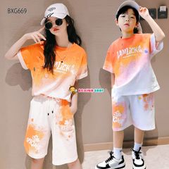 Bộ thun in loang màu LAMLICK dễ thương cho bé trai & bé  gái BXG667