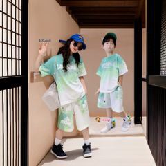 Bộ thun in loang màu LAMLICK dễ thương cho bé trai & bé  gái BXG667