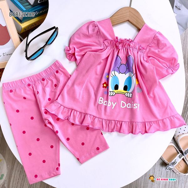 Bộ lửng chấm bi vịt DAISY dễ thương cho bé gái BGB122208
