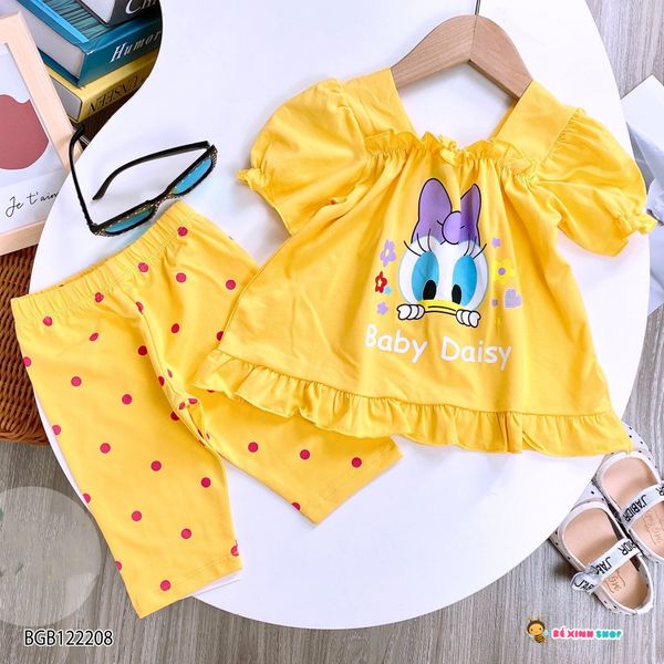 Bộ lửng chấm bi vịt DAISY dễ thương cho bé gái BGB122208