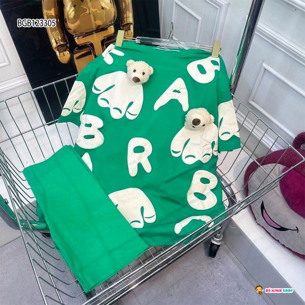 [XẢ KHO] Bộ lửng đính gấu  3D dễ thương cho bé gái BGB123305