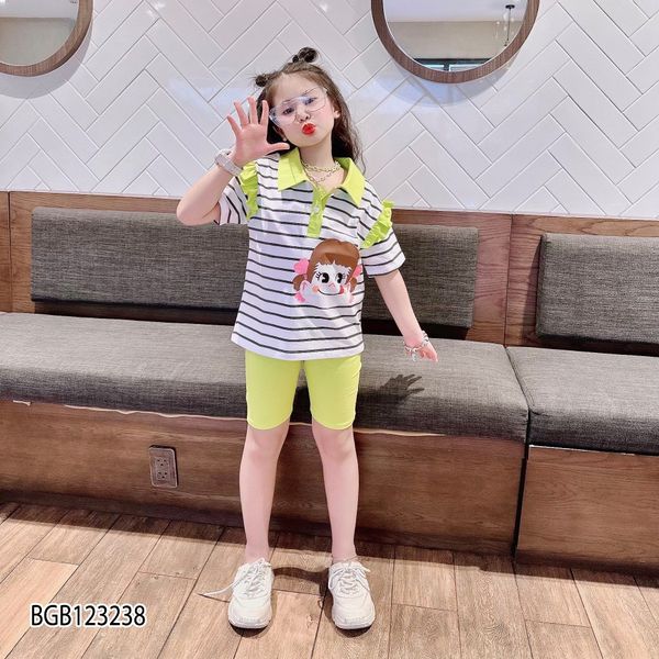 [XẢ KHO] Bộ lửng phối sọc bé gái dễ thương cho bé BGB123238