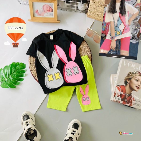 Bộ lửng bé gái in thỏ dễ thương cho bé gái BGB122240
