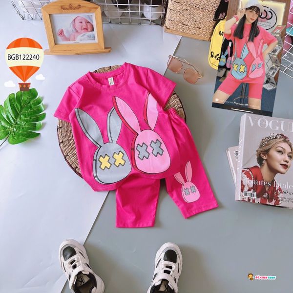 Bộ lửng bé gái in thỏ dễ thương cho bé gái BGB122240