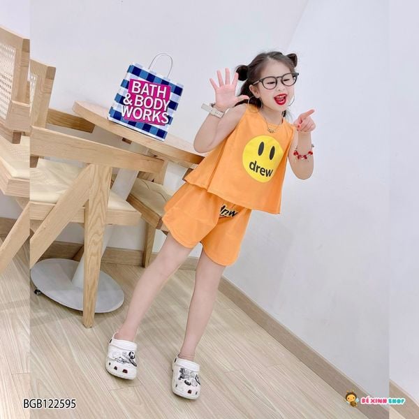 [XẢ KHO] Bộ sát nách mặt cười dễ thương cho bé gái BGB122593