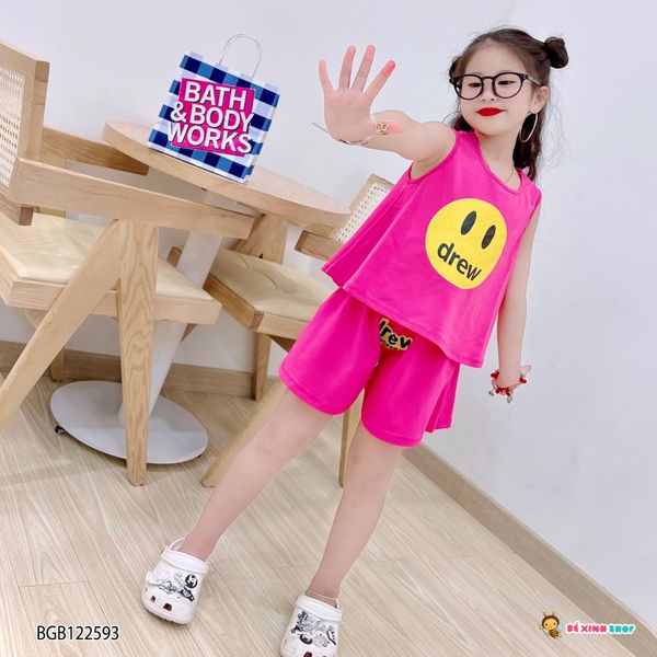 [XẢ KHO] Bộ sát nách mặt cười dễ thương cho bé gái BGB122593