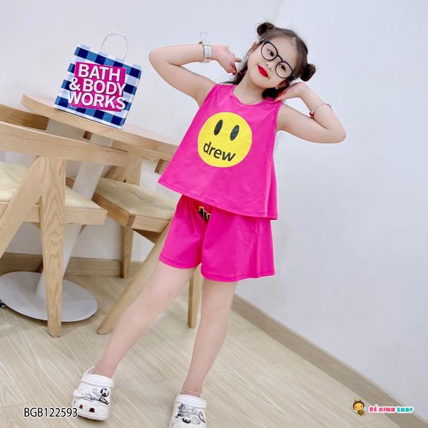 [XẢ KHO] Bộ sát nách mặt cười dễ thương cho bé gái BGB122593