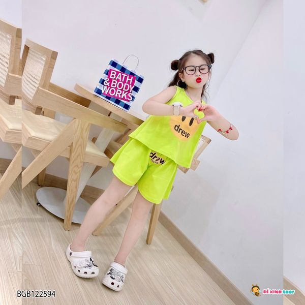 [XẢ KHO] Bộ sát nách mặt cười dễ thương cho bé gái BGB122593