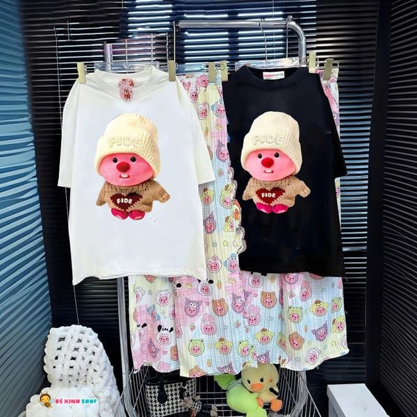 Bộ thun in Loopy Quần ống suông họa tiết dễ thương cho MẸ & Bé gái BXG1453