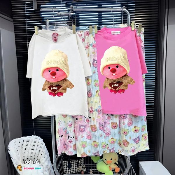 Bộ thun in Loopy Quần ống suông họa tiết dễ thương cho MẸ & Bé gái BXG1453