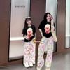 Bộ thun in Loopy Quần ống suông họa tiết dễ thương cho MẸ & Bé gái BXG1453