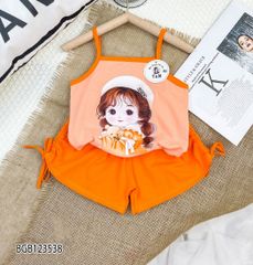 Bộ HAI DÂY in bé gái quần rút dây cho bé mùa hè BGB123538