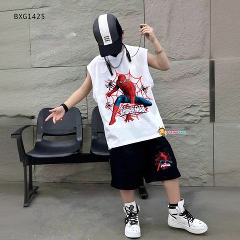 Set thun sát nách tay lỡ người nhện dễ thương cho bé trai BXG1423