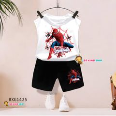 Set thun sát nách tay lỡ người nhện dễ thương cho bé trai BXG1423