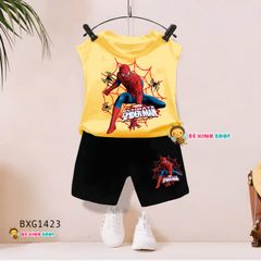 Set thun sát nách tay lỡ người nhện dễ thương cho bé trai BXG1423