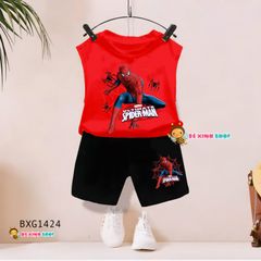 Set thun sát nách tay lỡ người nhện dễ thương cho bé trai BXG1423