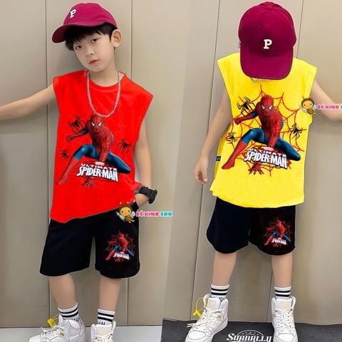 Set thun sát nách tay lỡ người nhện dễ thương cho bé trai BXG1423