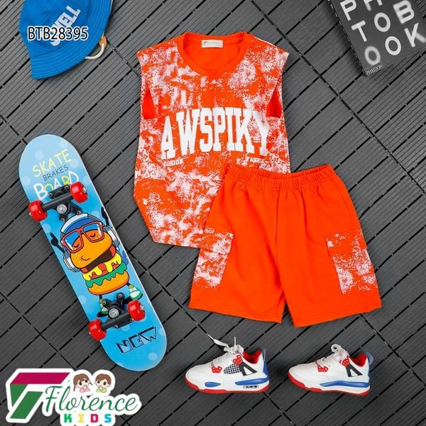 [XẢ KHO] Bộ sát nách phun sơn SPIKY dễ thương cho bé trai BTB28394