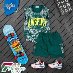 [XẢ KHO] Bộ sát nách phun sơn SPIKY dễ thương cho bé trai BTB28394